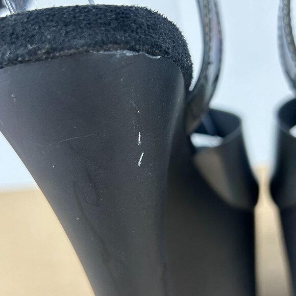 Pleaser Flamingo Holographic Platform Heels Womens 6.5 or 7 Black Ankle Strap - Picture 9 of 12